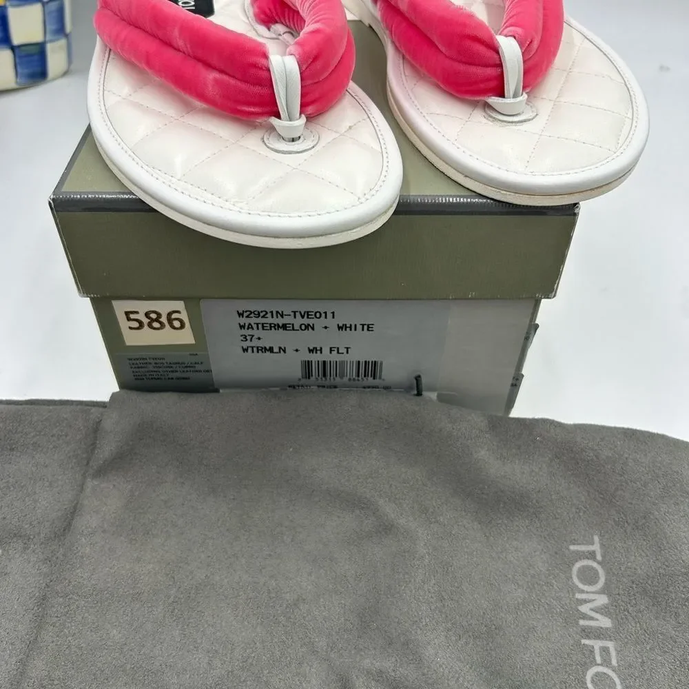 Women's Tom Ford pink 
Flip-flop sandals size 37.5 made in Italy - Picture 2 of 10